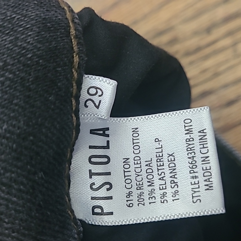 Pistola Charcoal Denim Distressed Jeans Sz 29 - Picture 6 of 7
